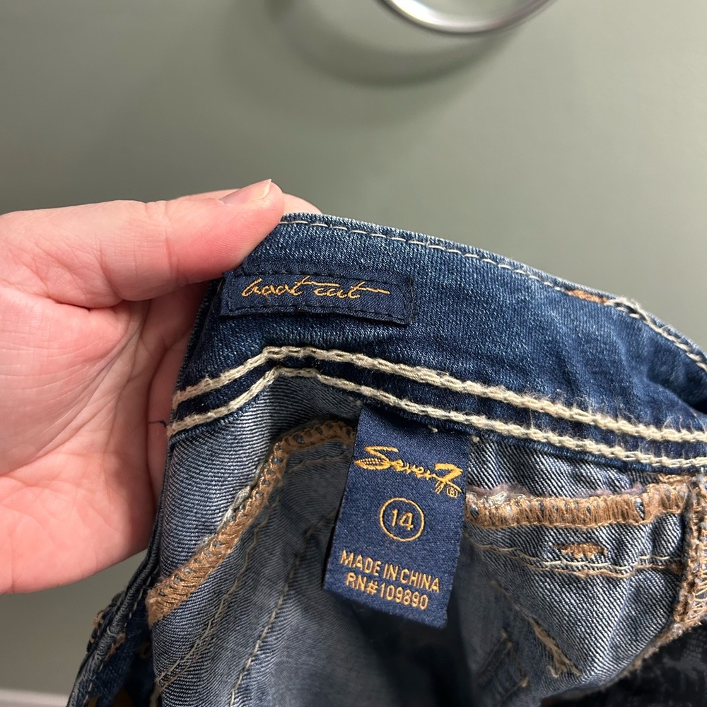 Seven 7 embroidered flap pocket bootcut jeans Y2K style - Picture 11 of 11